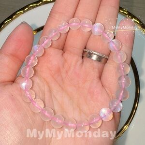 Pink Moonstone Bracelet 7.8mm
